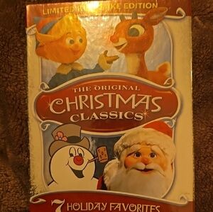 Festive Red and White Holiday Blankets and Throws with Santa Rudolph and Snowman